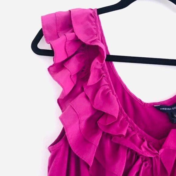 French Connection Sonata Romper 8 NWT Silk Summer Berry Ruffles Dressy Cocktail - Picture 8 of 16